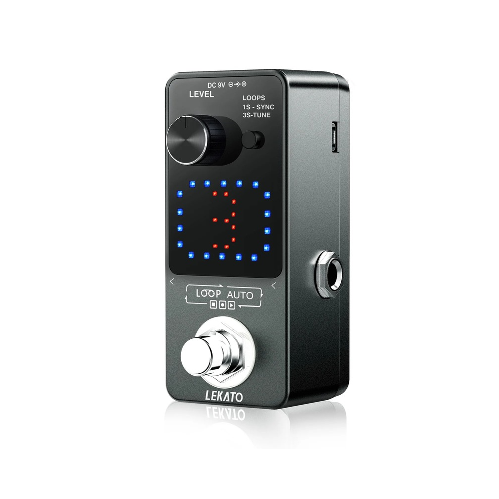 LEKATO Guitar Effect Pedal Looper 3 Slot 18 Mins Loop Black