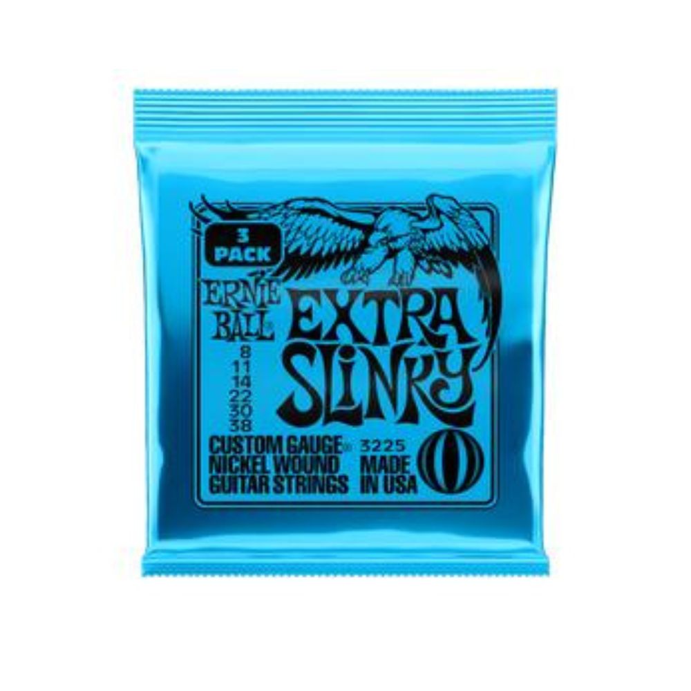 Ernie Ball Extra Slinky Nickel Wound Electric Guitar Strings (8 38) Pack of Gauge