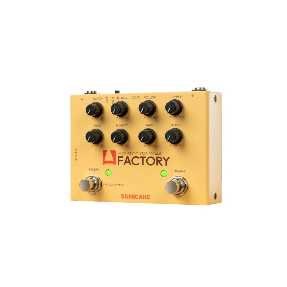 Sonicake QDS-04 A Factory Acoustic Guitar Effects Pedal with Analog Preamp and Digital Reverb Acoustic Instruments with XLR Output