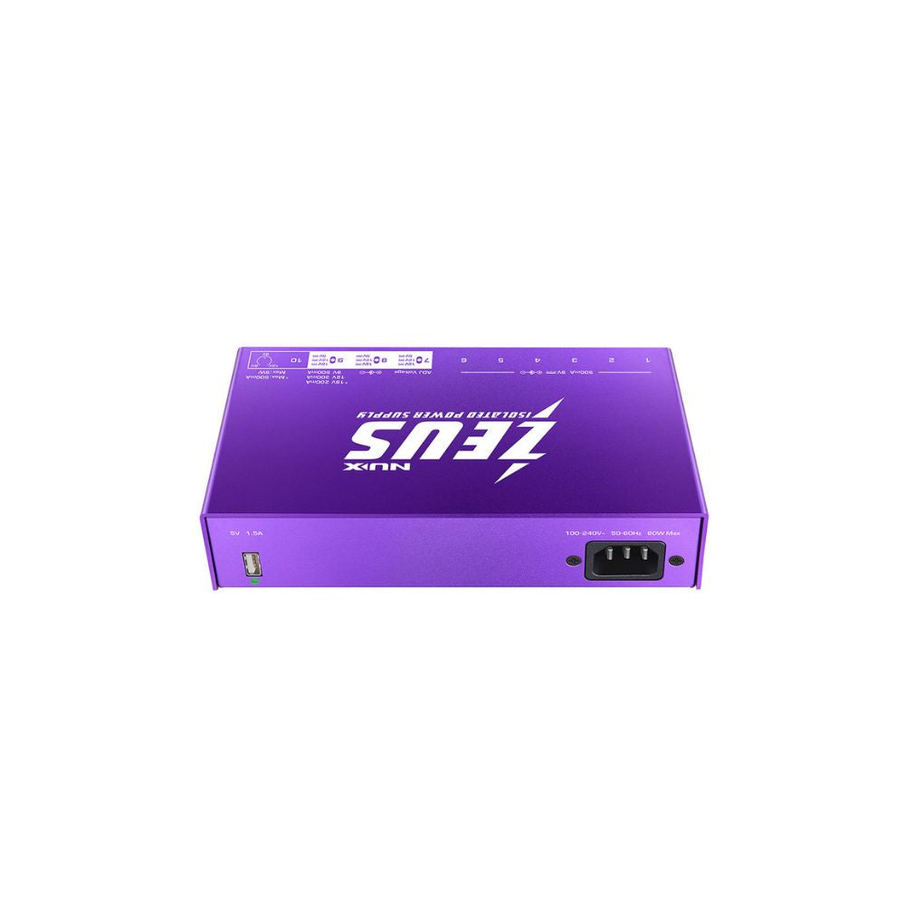 NUX NIP-Z10 10-Output High-Current Isolated Guitar Pedal Pedalboard Power Supply Rear
