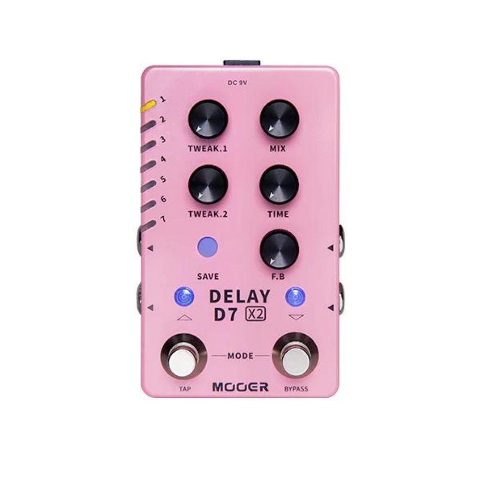 Mooer D7 X2 Dual Footswitch Stereo Delay Pedal