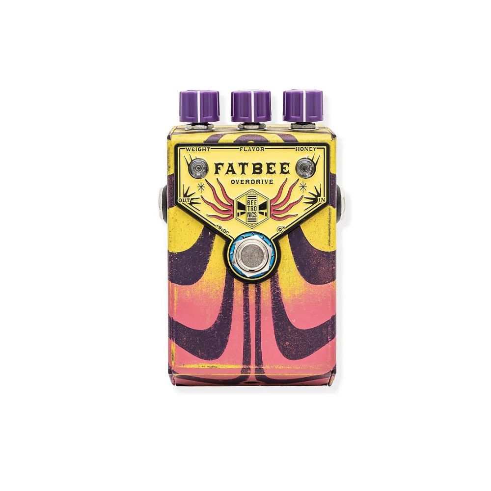 Beetronics FX Fatbee Overdrive Guitar Effect Pedal, Custom Shop Pink / Yellow / Purple