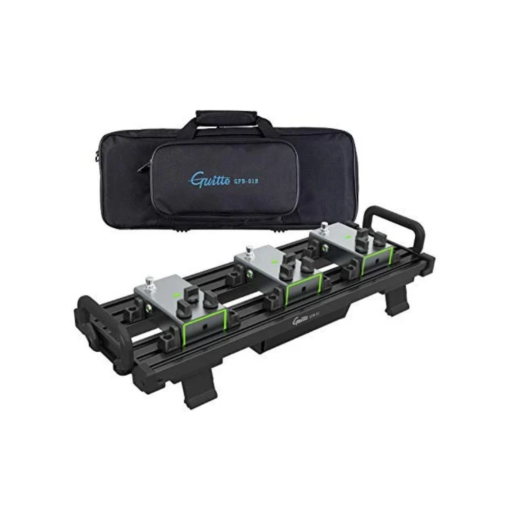 GUITTO GPB-01B Small Guitar Pedalboard – Aluminium Alloy Pedal Board with Carry Bag 
