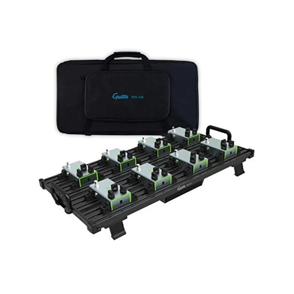 GUITTO GPB-03B Large Guitar Pedalboard – Aluminium Alloy Pedal Board with Carry Bag
