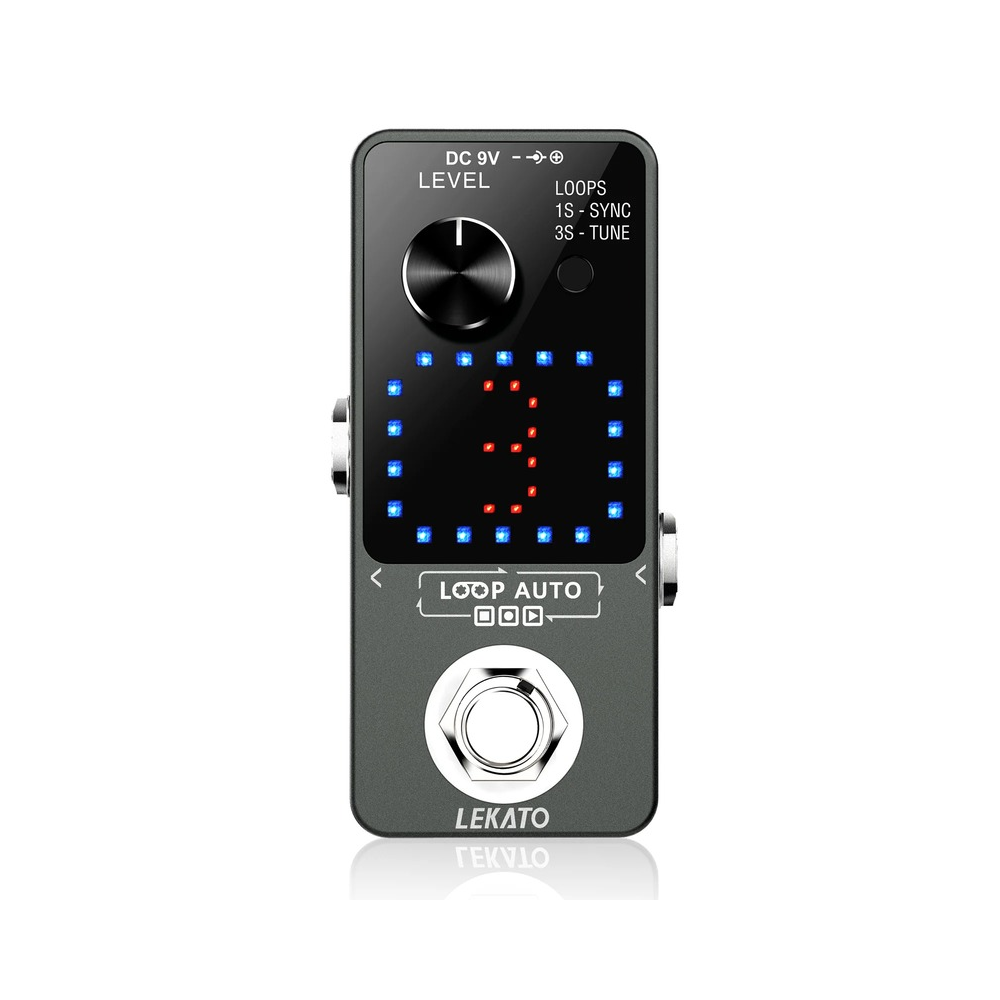 LEKATO Guitar Effect Pedal Looper 3 Slot 18 Mins Loop Black