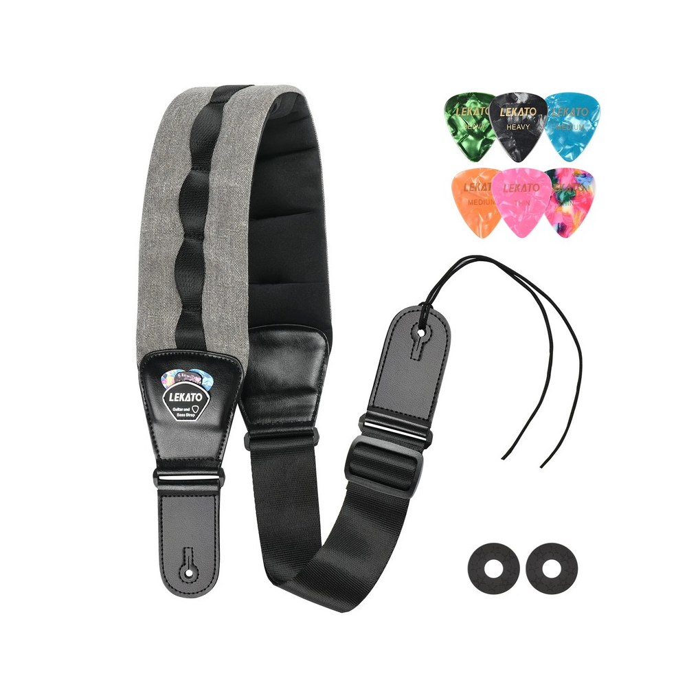 LEKATO LGS-8 Guitar Strap Adjustable Thickened Foam
