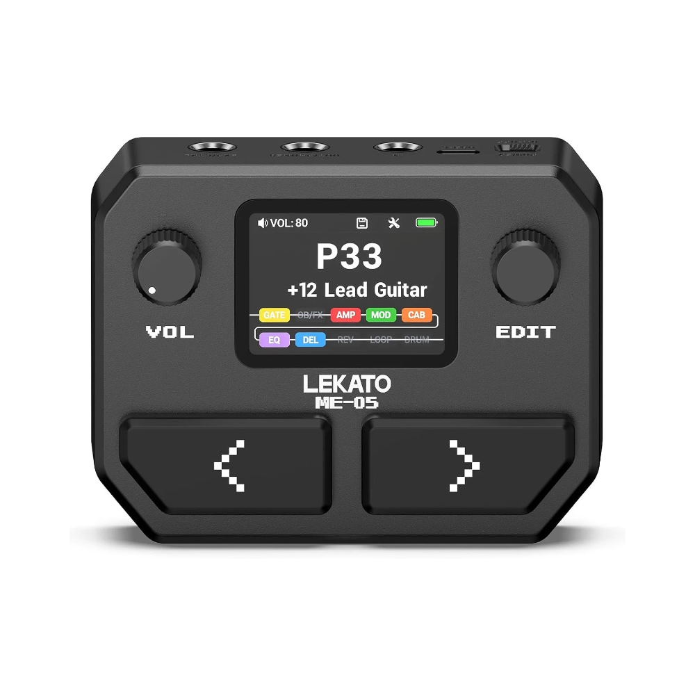 LEKATO ME-05 MINI Pocket Effects Pedal 125 Effects 30 Cab Sims 40s Looper
