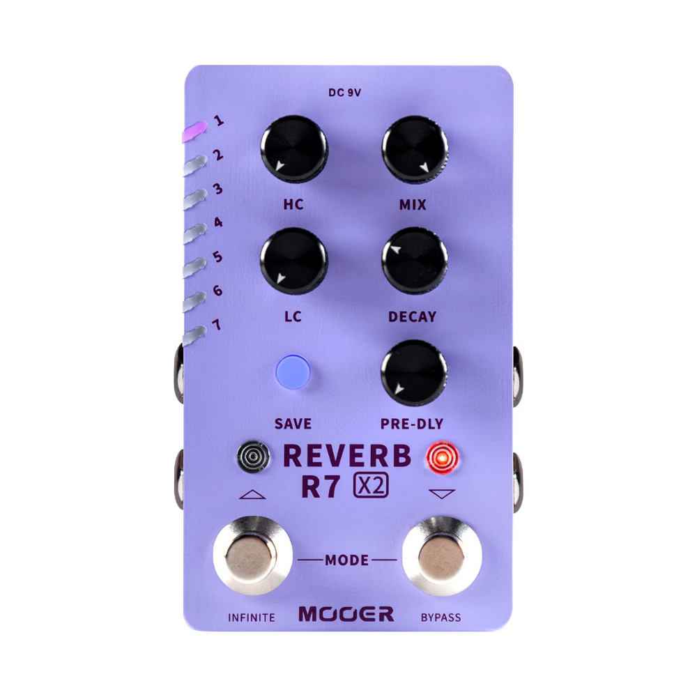 Mooer R7 X2 Dual Footswitch Stereo Reverb Pedal
