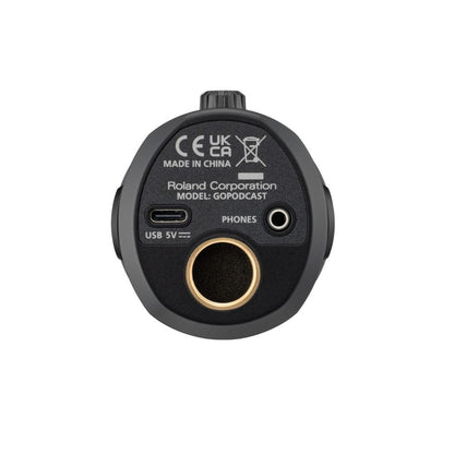 Roland GO:PODCAST Livestreaming USB Microphone Bottom
