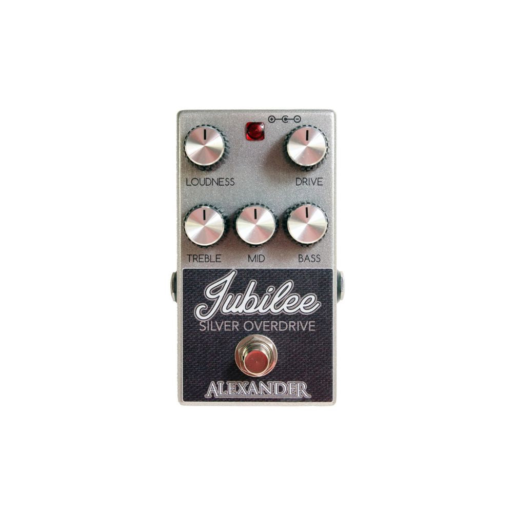 Alexander Pedals Jubilee Silver Overdrive Pedal Front