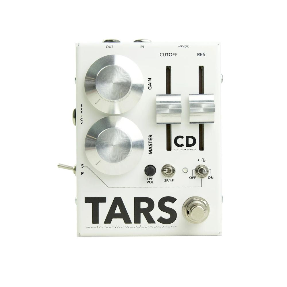 Collision Devices TARS Fuzz &amp; MS-20 Style Filter Effect Pedal, White w/ Silver