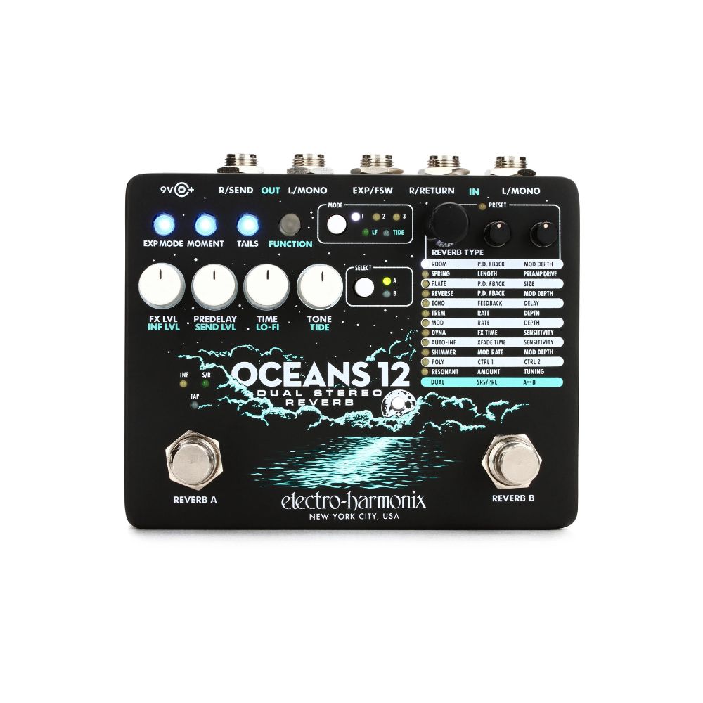 Electro-Harmonix Oceans 12 Dual Stereo Reverb Pedal