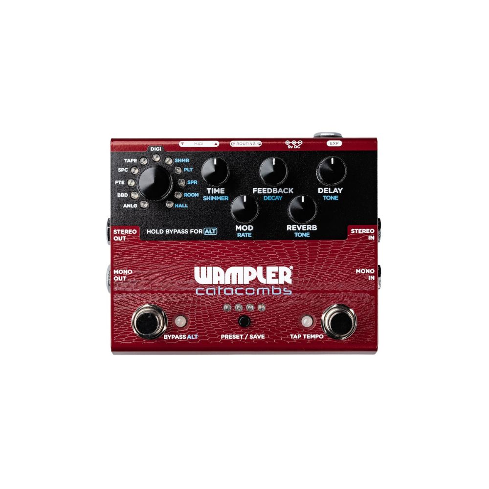 Wampler Catacombs Reverb and Delay Pedal Front