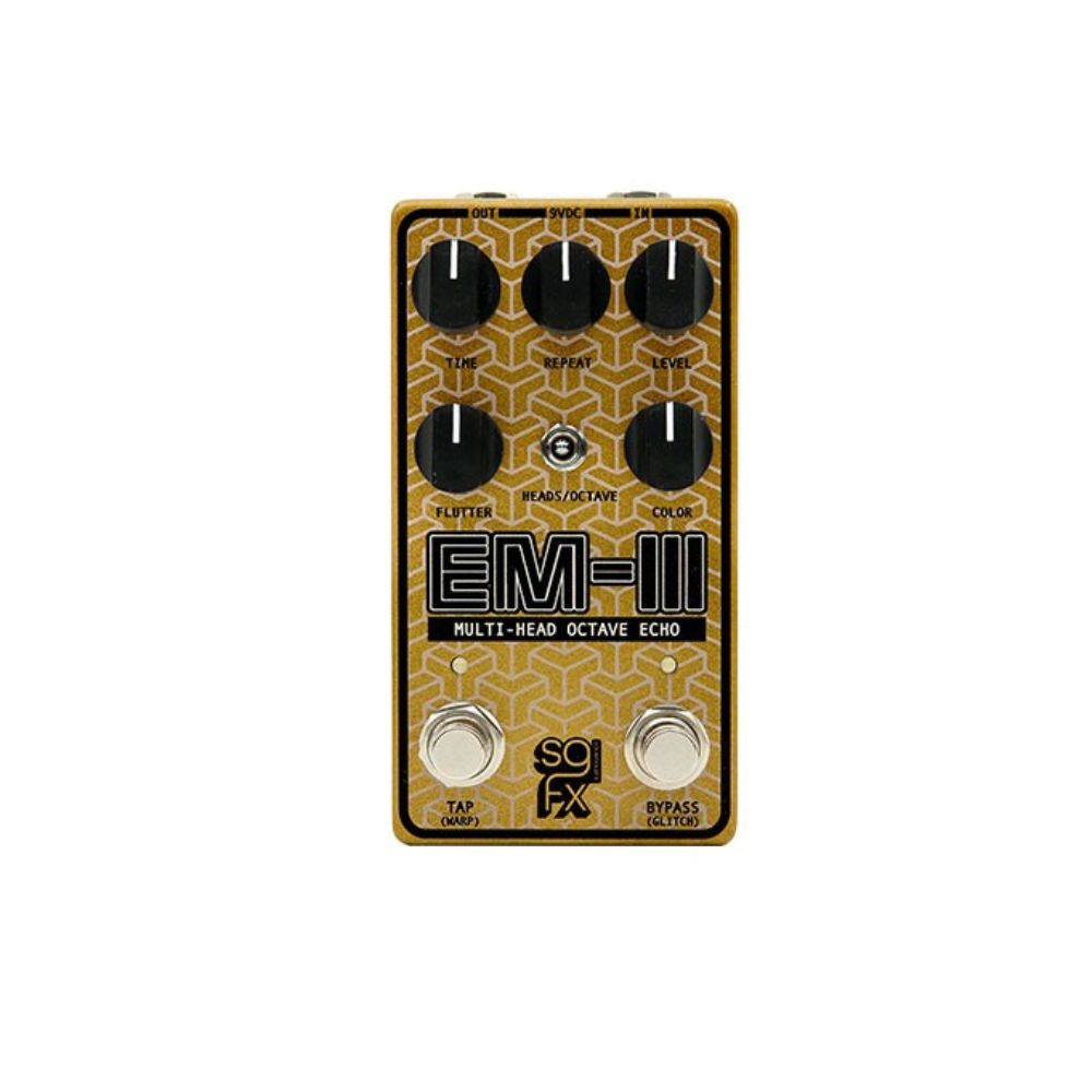 SolidGoldFX EM-III Multi-head Tape-Style Oscillating Delay Pedal, with Octave and Modulation Pedal Front