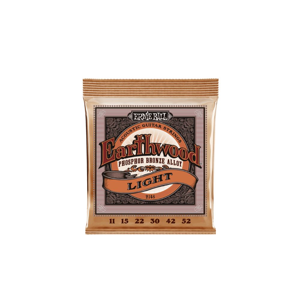 Ernie Ball Earthwood Prosphor Bronze Acoustic Guitar Strings (11-52) - Light -Pack of 3