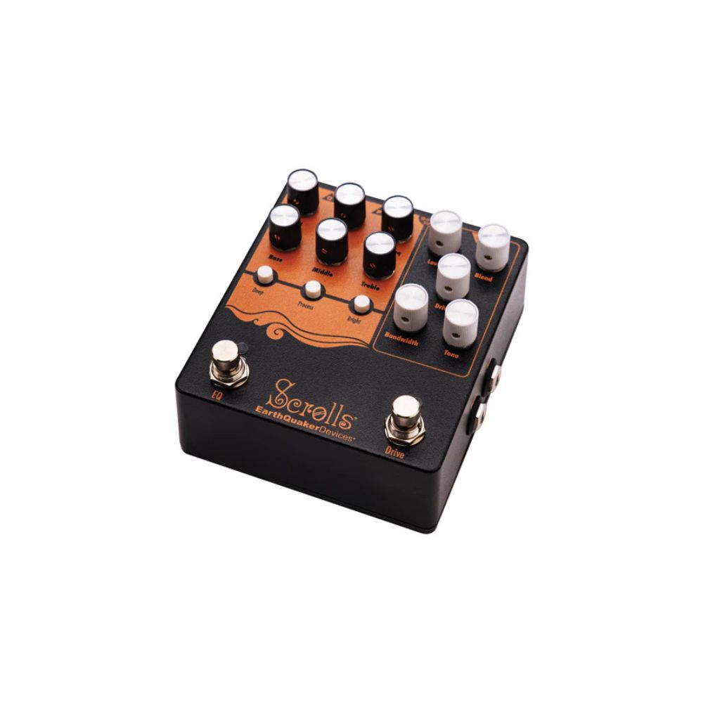 EarthQuaker Devices Scrolls Bass Odyssey Bass Preamp Effect Pedal Top