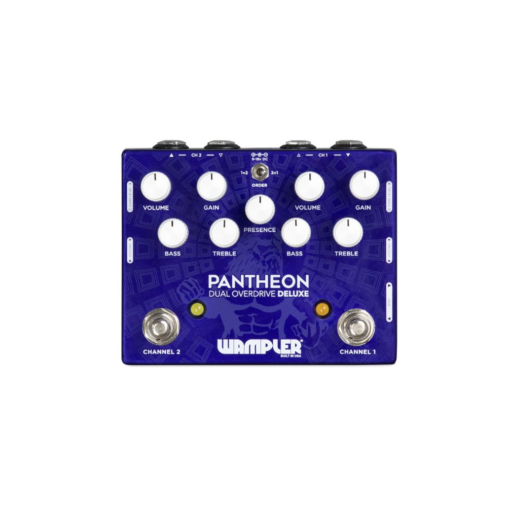 Wampler Pantheon Deluxe Dual Overdrive Pedal Front
