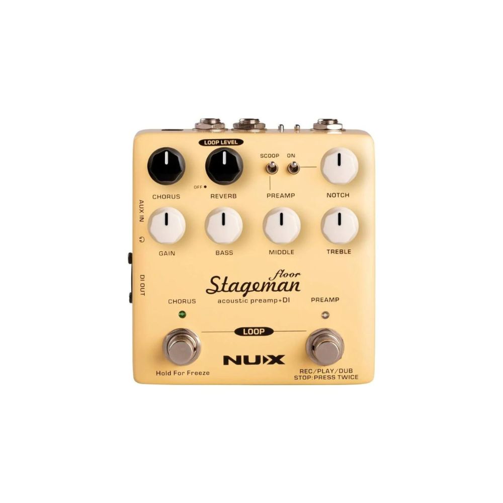 NUX Stageman Floor Acoustic Preamp & DI Pedal Front