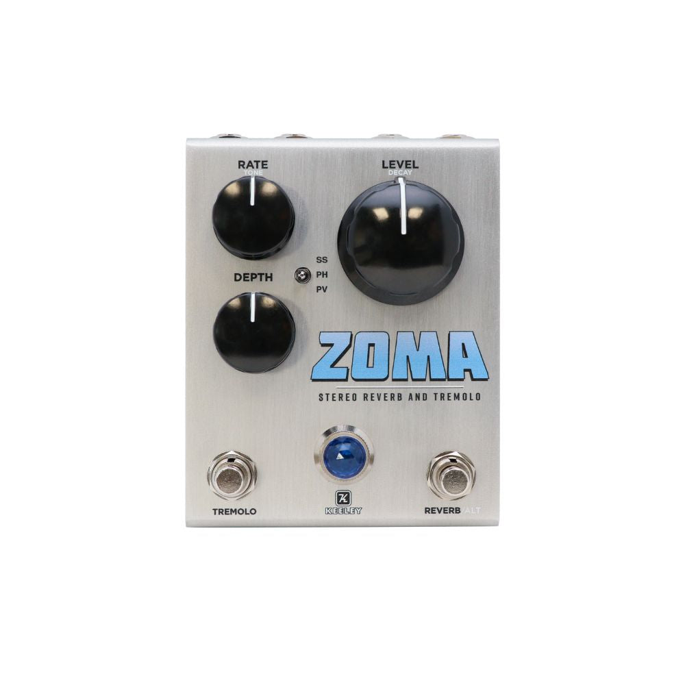 Keeley Electronics ZOMA Stereo Reverb and Tremolo Pedal Front