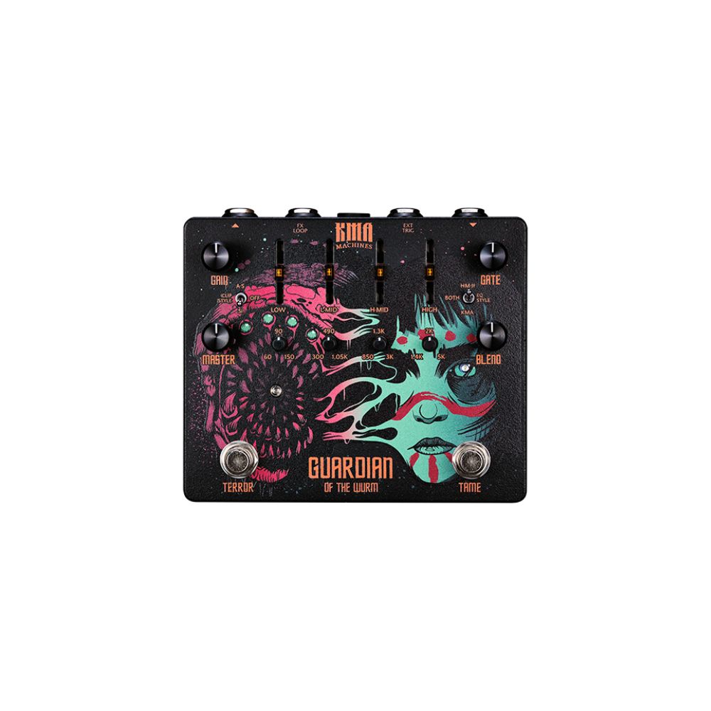 KMA Machines GUARDIAN of the WURM High-Gain Distortion and Noise Gate Pedal Front