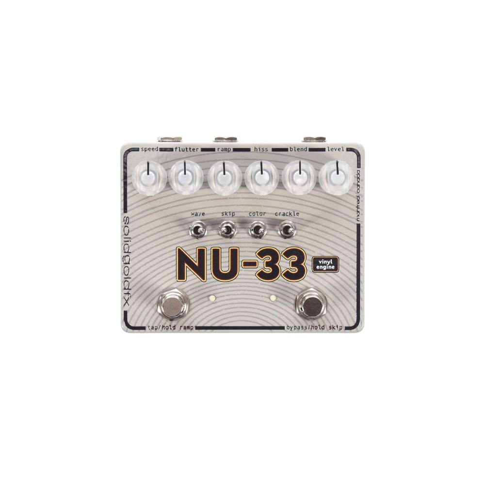 SolidGoldFX NU-33 Vinyl Engine Chorus/Vibrato pedal with integrated Noise Generator Pedal Front